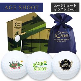 【エージシュート記念】プリントゴルフボール　当店オリジナル無地ボール 12球入